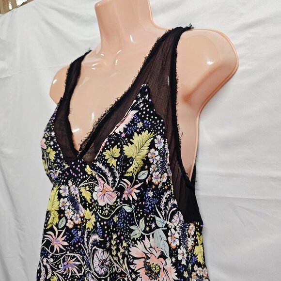 Free People Intimately Free Longwood Printed Slip Dress Size M Black - Picture 15 of 15